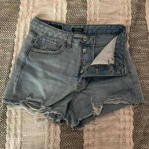 Light wash denim shorts